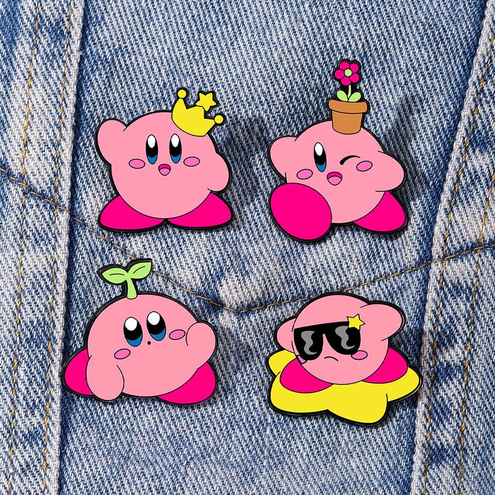 Women Bags Jeans - 4pcs Kirby Enamel Lapel Pins Set