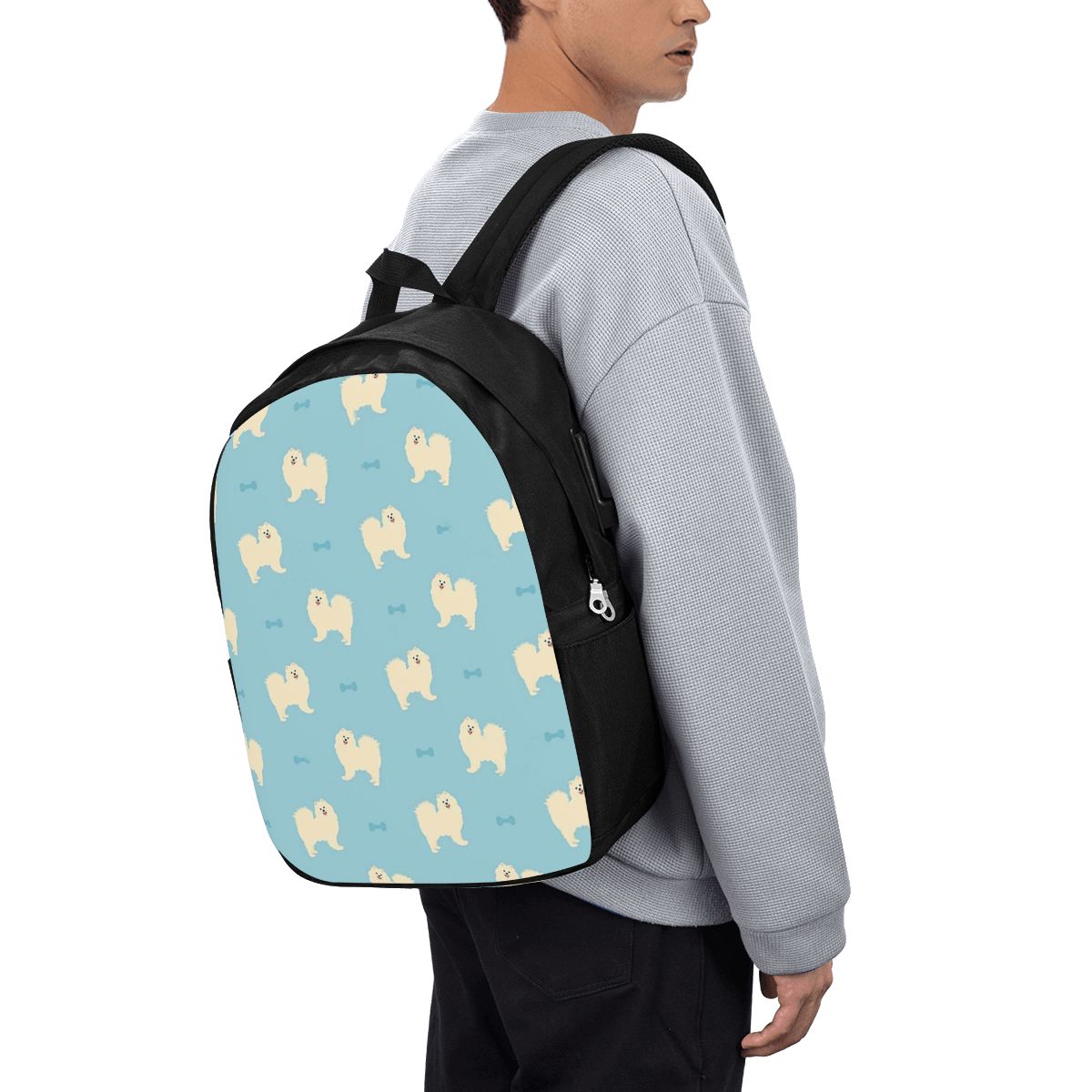 Womens Backpack - Samoyed Dog Backpack Travel Notebook Bag