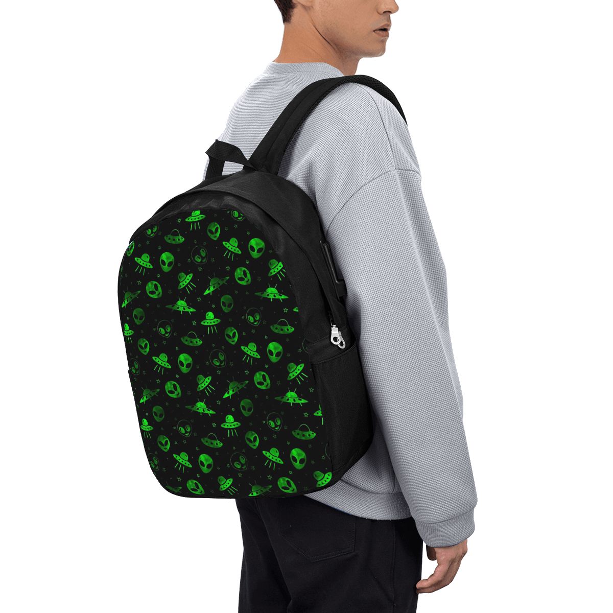 Womens Backpack - Aliens And UFOs Pattern Backpack Travel