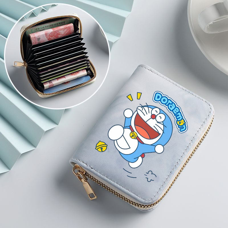 Women'S Japanese Bags - Doraemon Woman Short Wallet Anime Cartoon