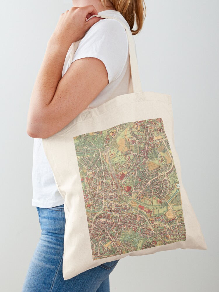 Women Bags Germany - Vintage Map of Bayreuth, Germany Tote
