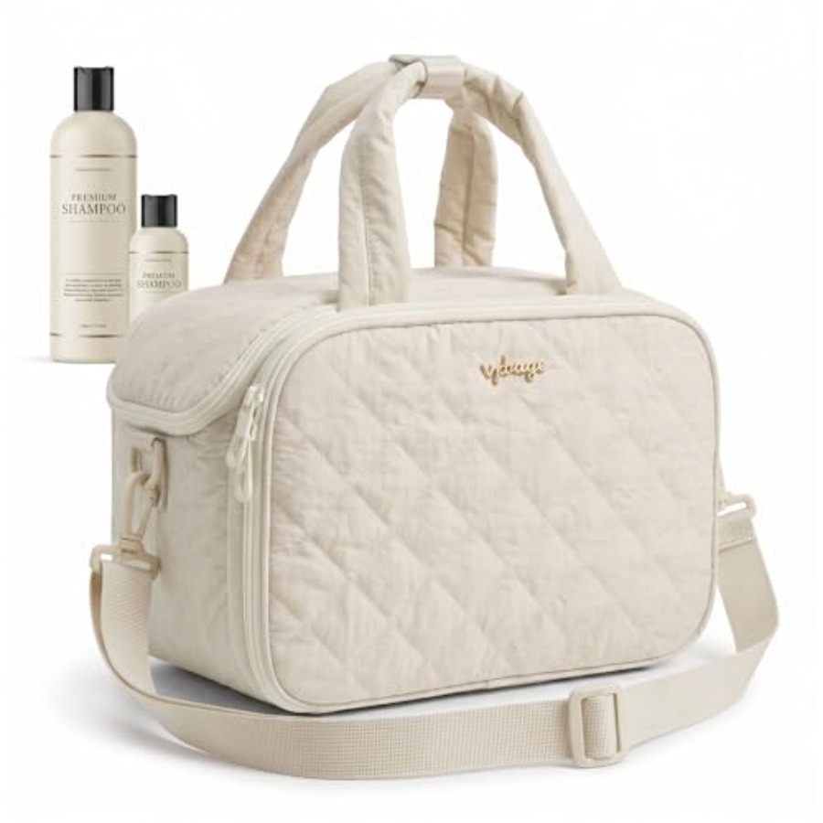Women Bags Waterproof - Large Quilted Toiletry Bag for Women,