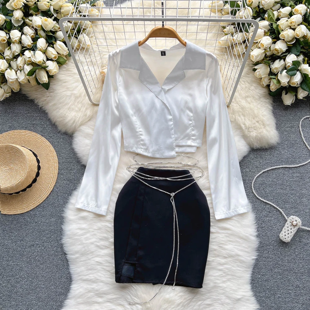Women Bags White - Fashion 2 Pieces SET Outfits Elegant