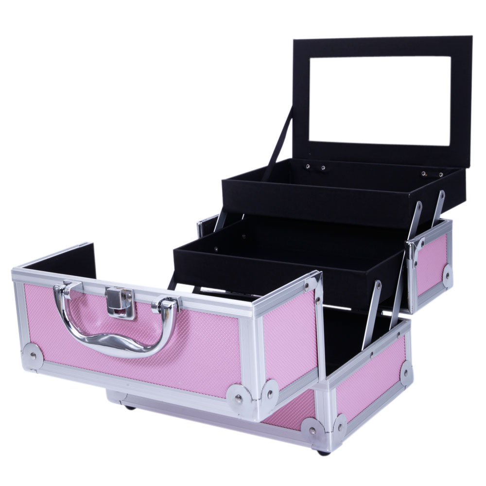 Pink Aluminum Alloy Makeup Cas - Women Handheld Bags review and price