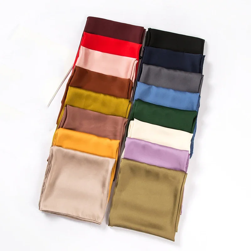 Satin Scarf Women 70cm Solid C - Women Bags Wholesale review and price