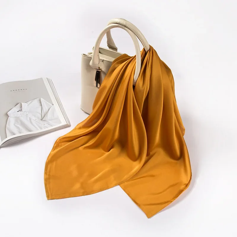 Satin Scarf Women 70cm Solid C - Women Bags Wholesale review and price