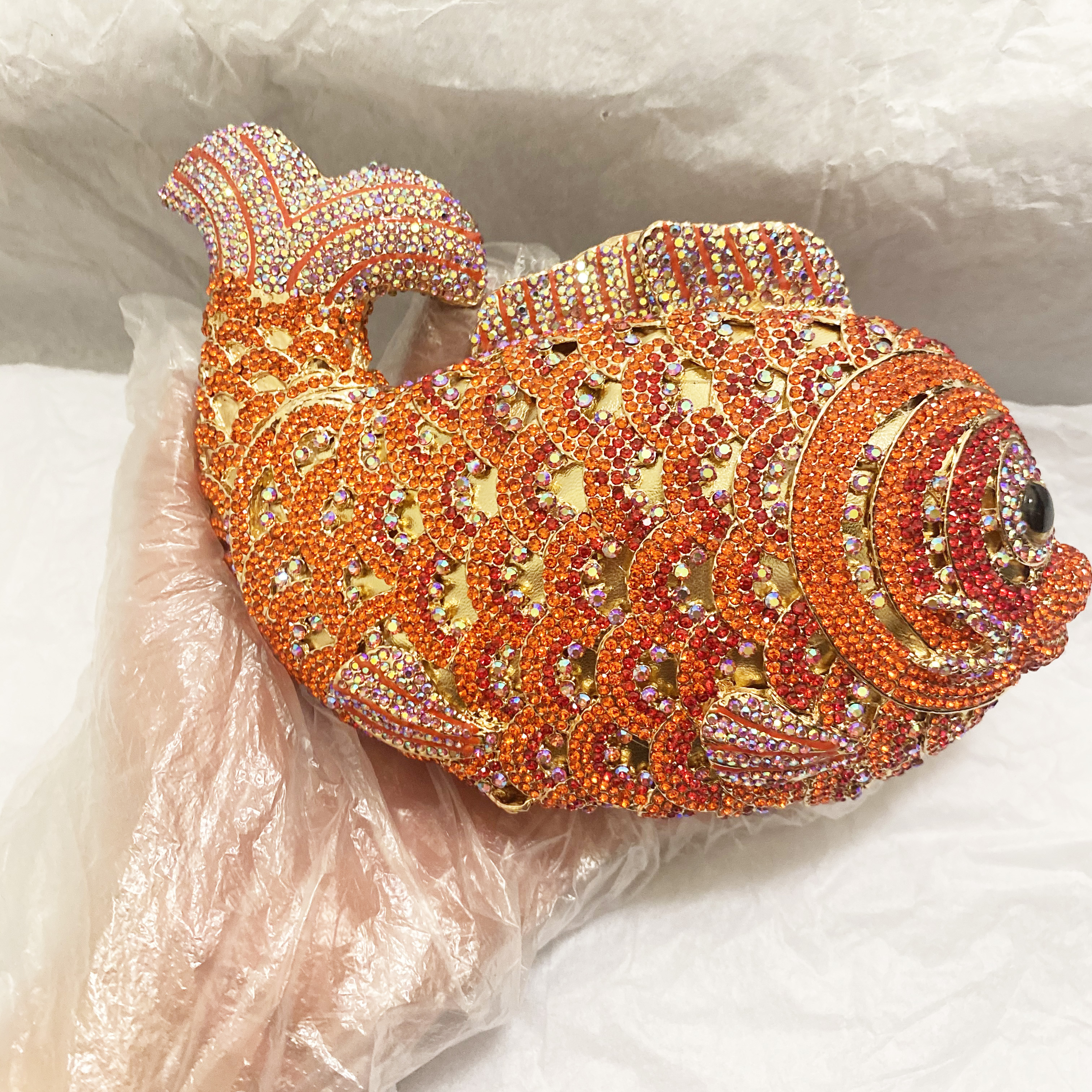 Red/Orange Fish Crystal Mini E - Women Bags On Sale review and price