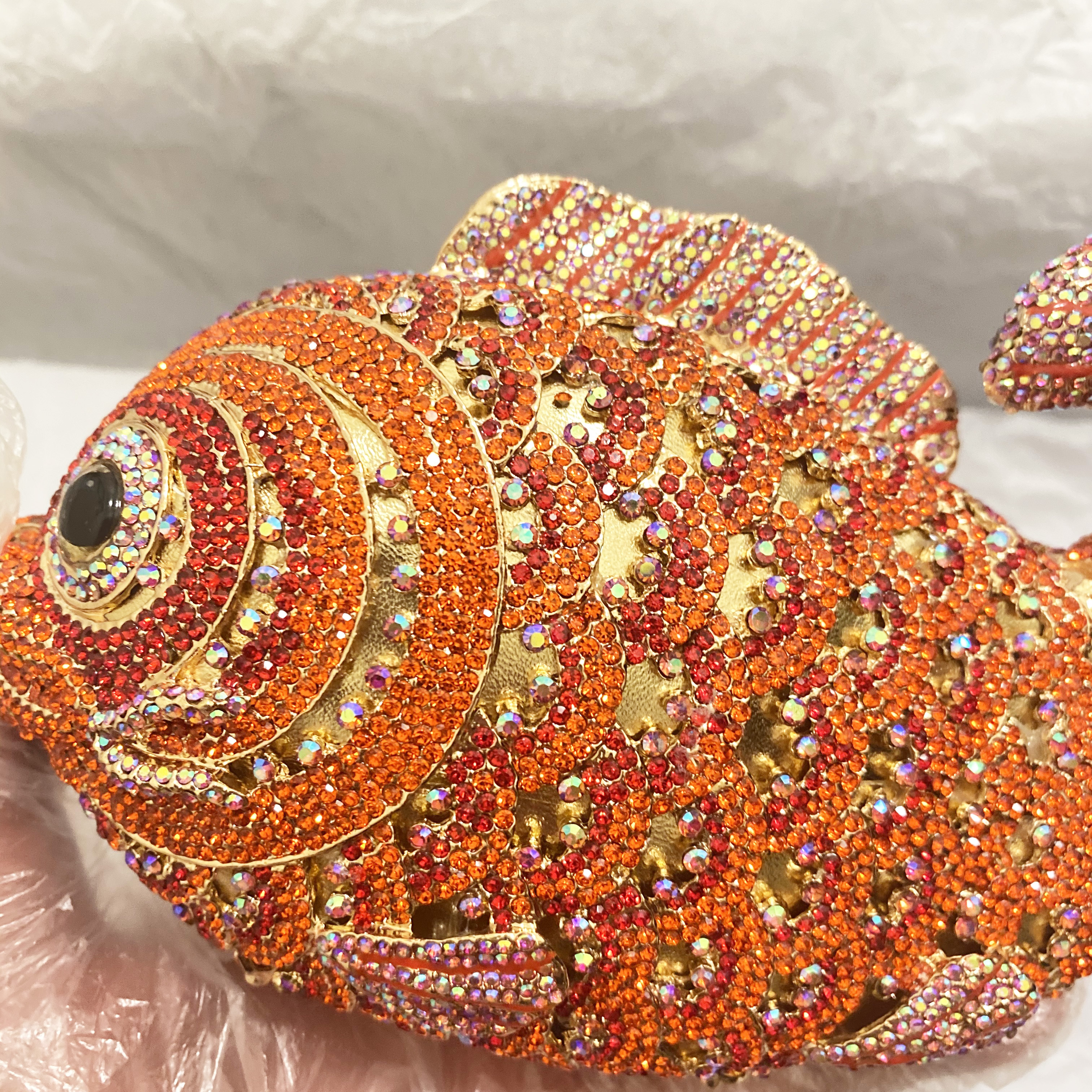 Red/Orange Fish Crystal Mini E - Women Bags On Sale review and price