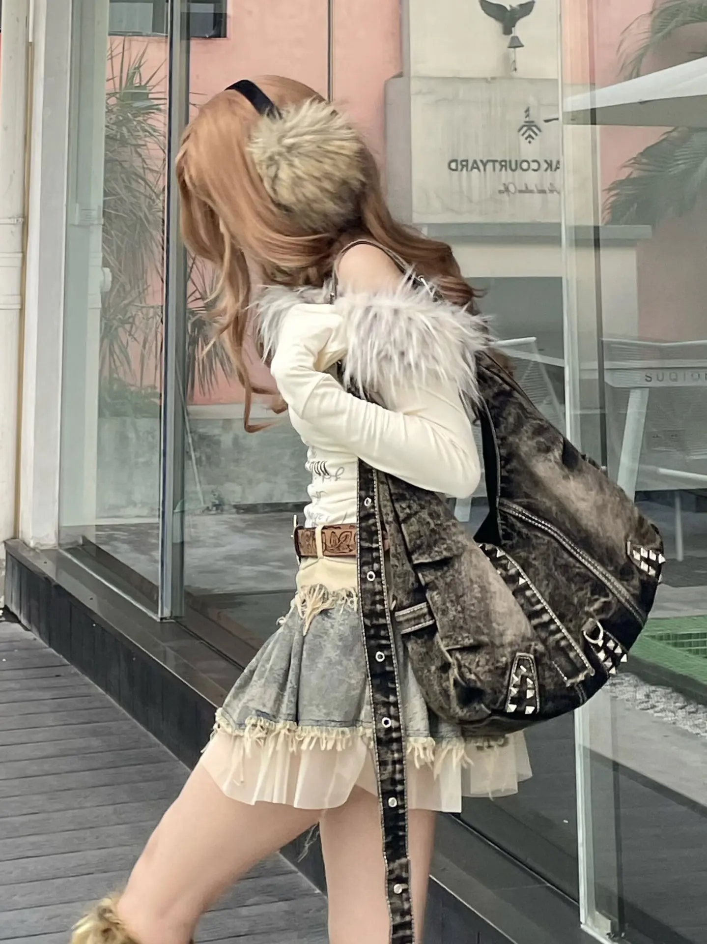 Washed Denim rivet Shoulder Ba - Women Bags Jeans review and price