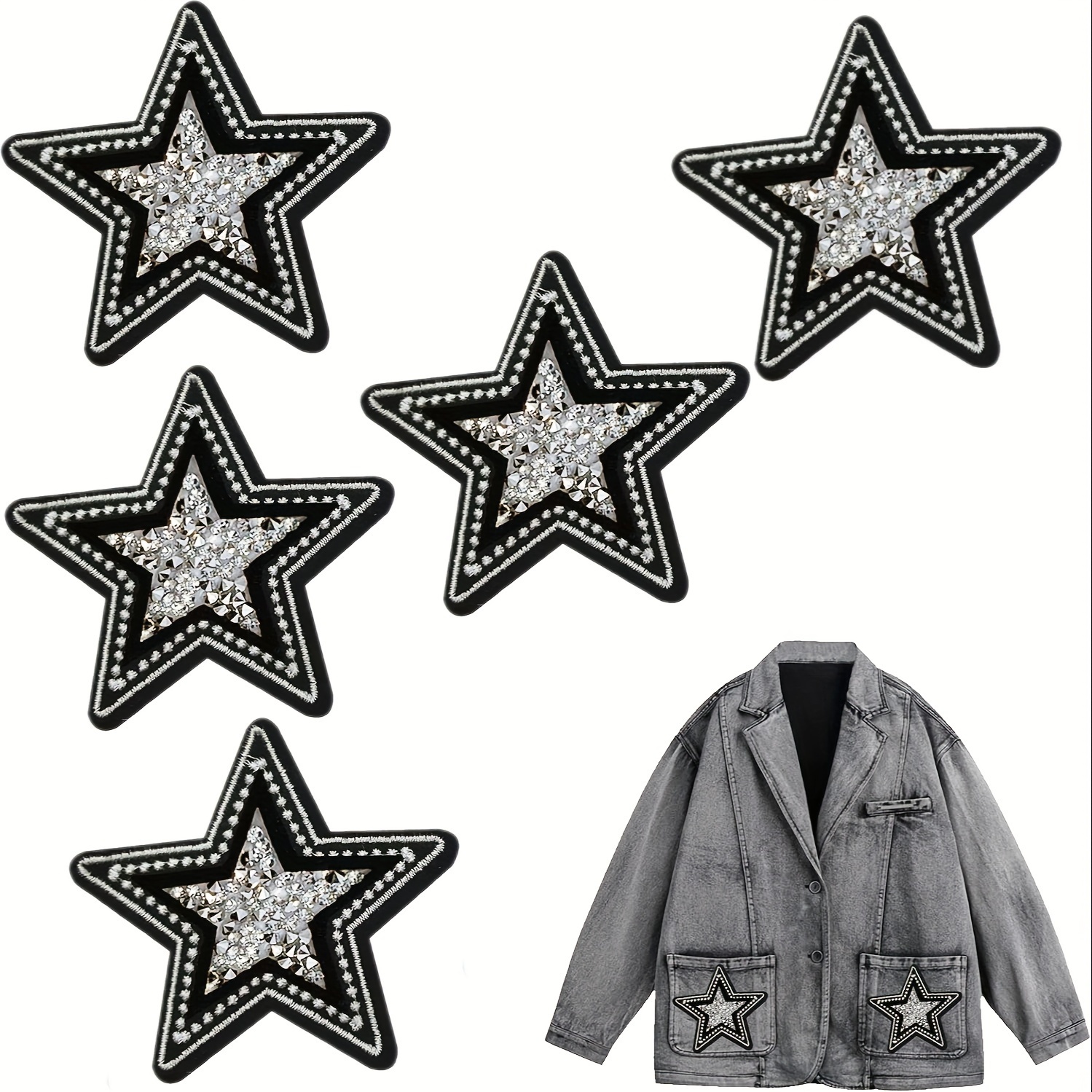 5 PCS Black and White Twinkle  - Women Bags Jeans review and price