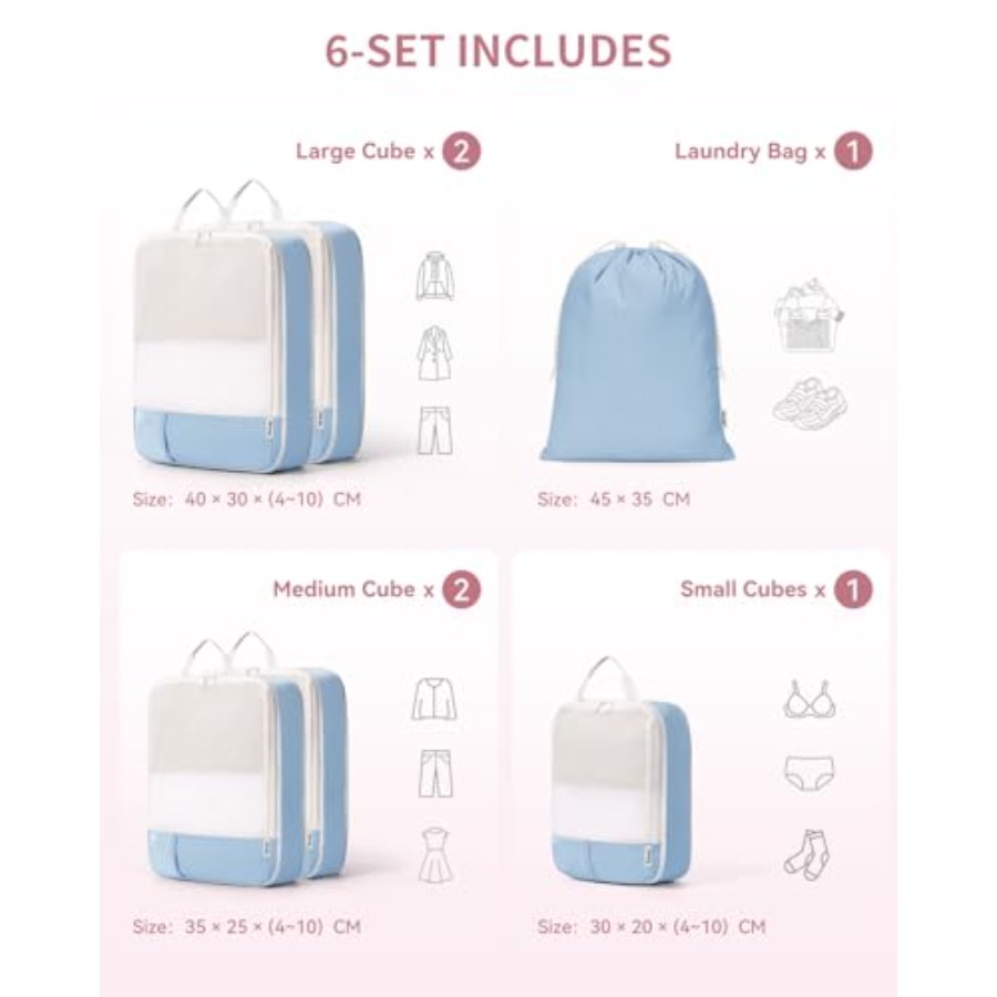 6 Set Compression Packing Cube - Woman In Bag review and price