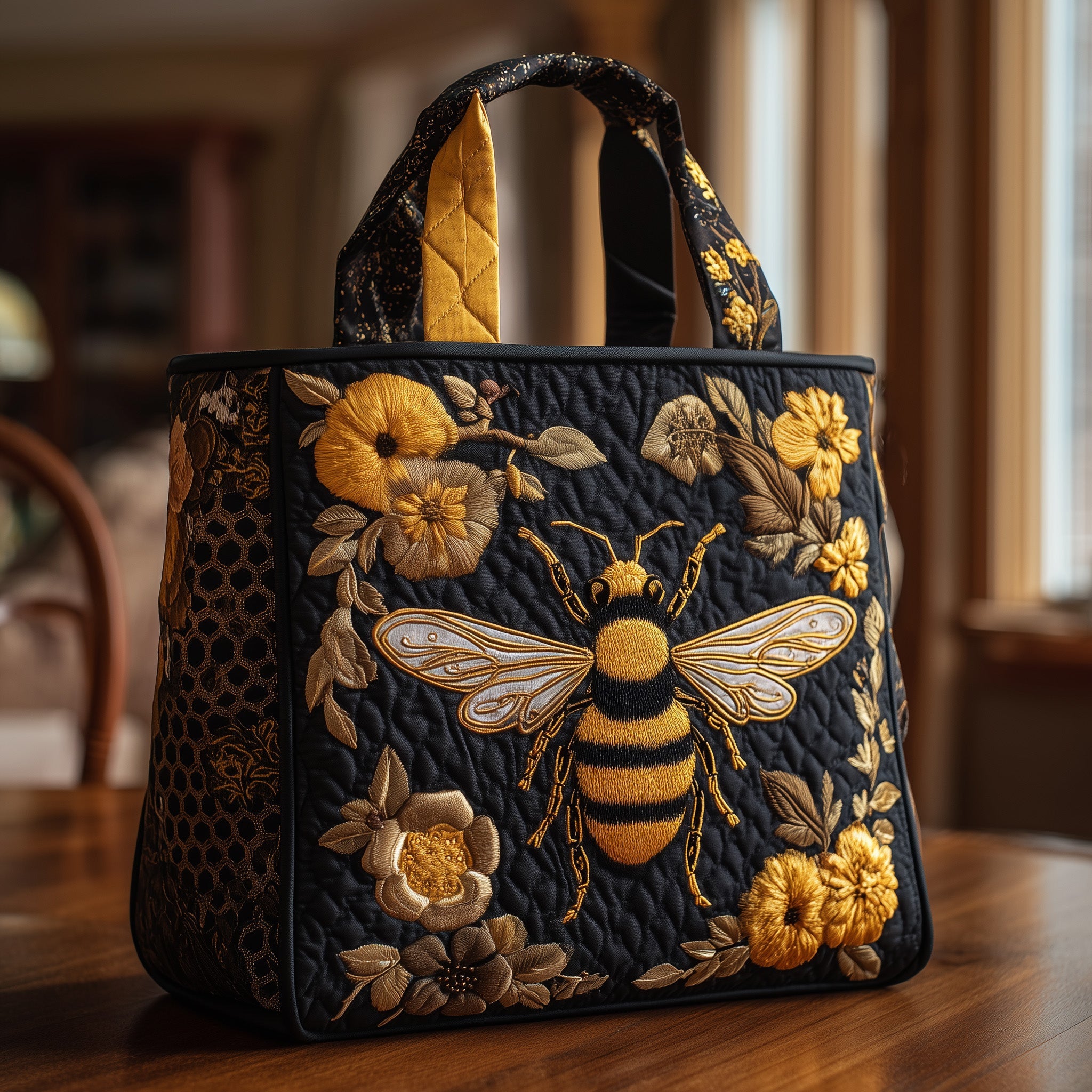Luxury Black Gold Bee Quilted  - Women'S Work Bags Designer review and price