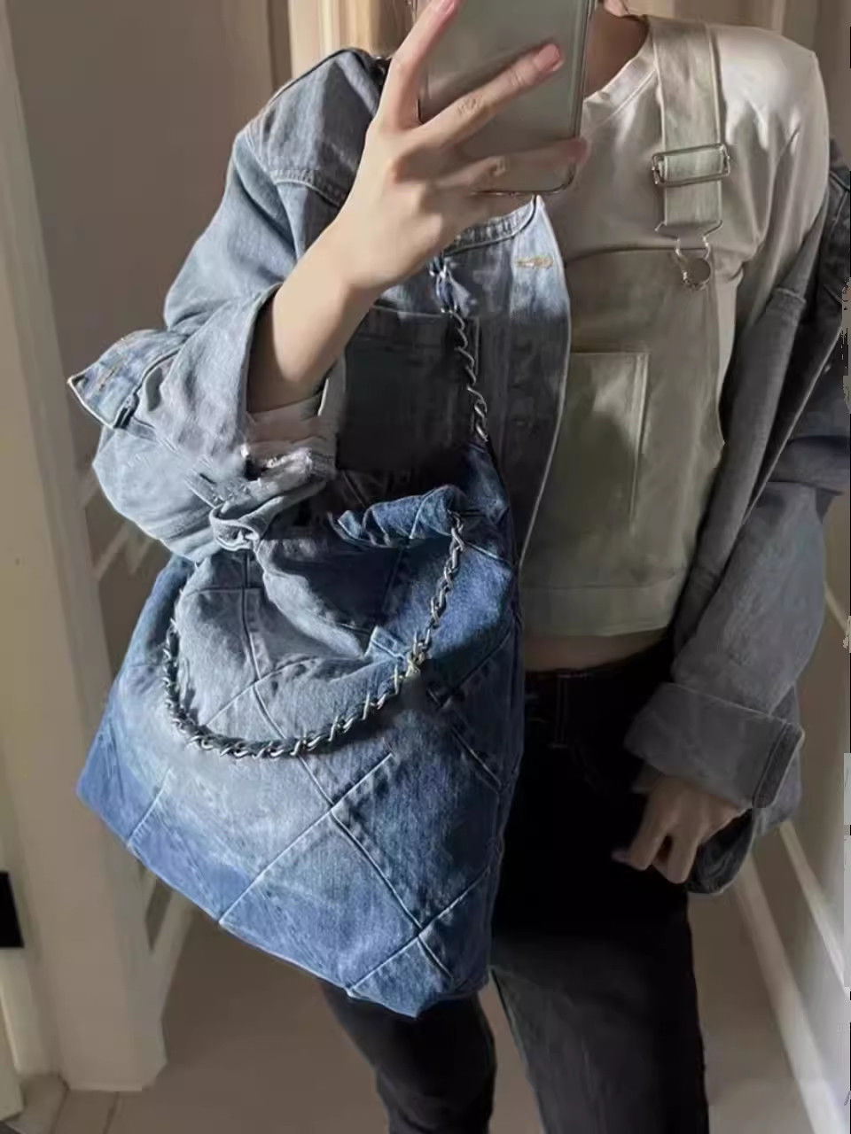 JIAERDI Y2k Grunge Denim Tote  - Women Bags Jeans review and price