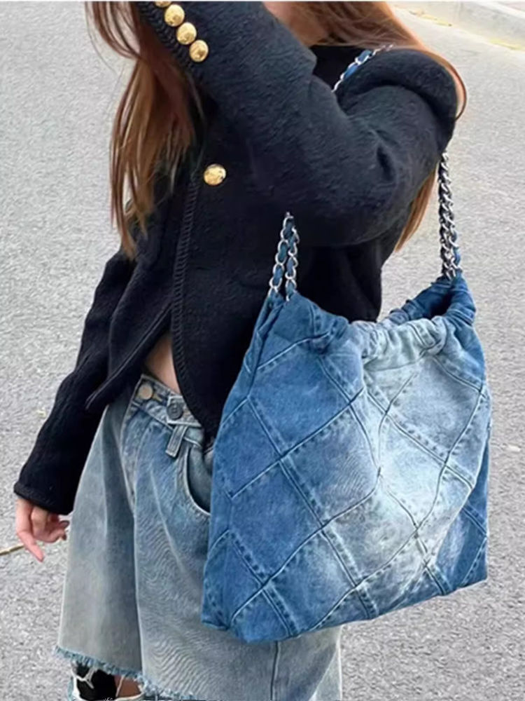 JIAERDI Y2k Grunge Denim Tote  - Women Bags Jeans review and price