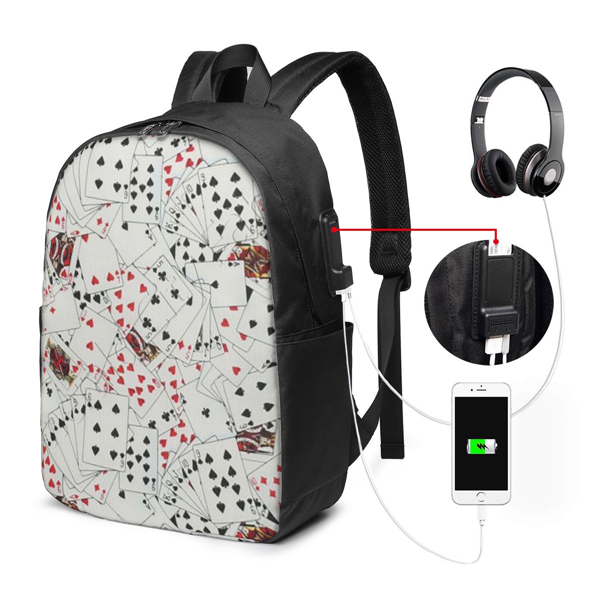 Playing Cards Poker Print Back - Womens Backpack review and price