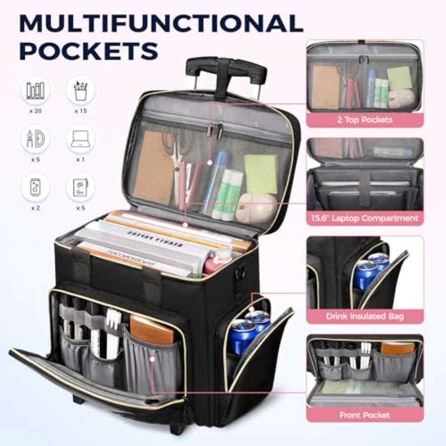 Rolling Teacher Bag, 15.6 Inch - Woman In Bag review and price