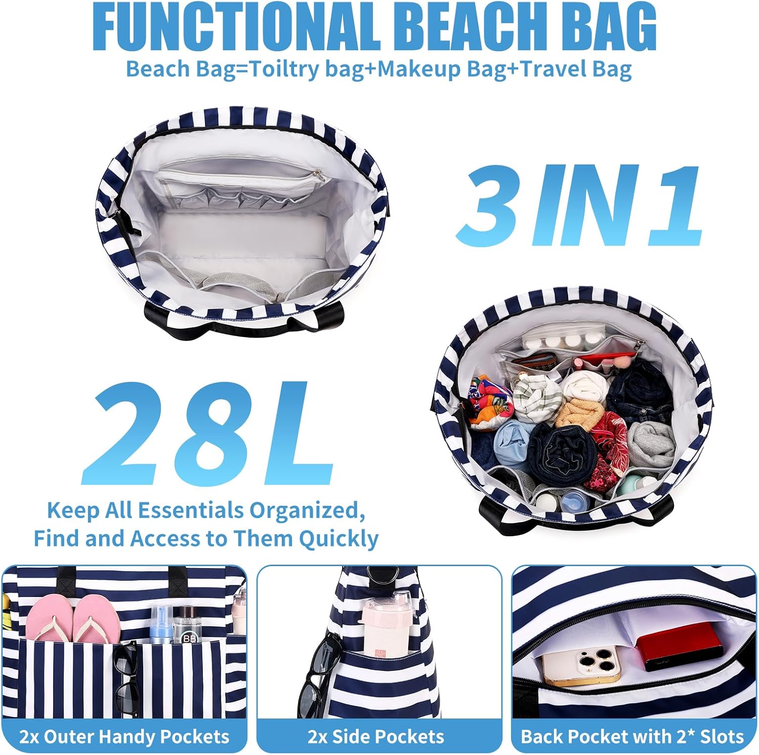 Large Waterproof Beach Bag wit - Women Bags Waterproof review and price