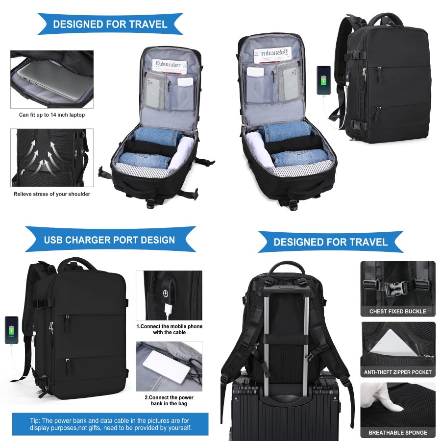 【New Arrival】Black Travel Back - Womens Backpack review and price