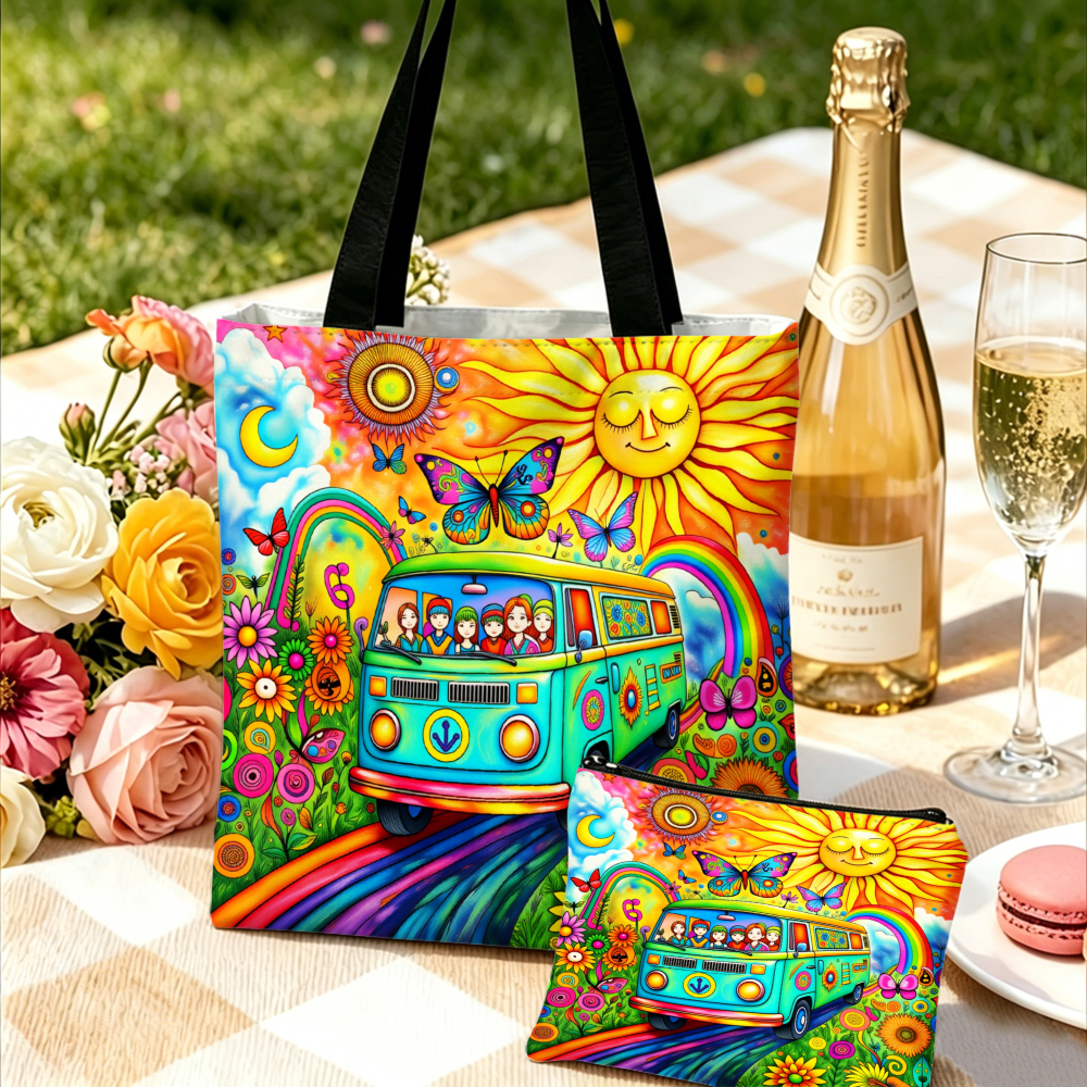 Colorful Hippie Van Handbag Mu - Women'S Bags Handbags review and price