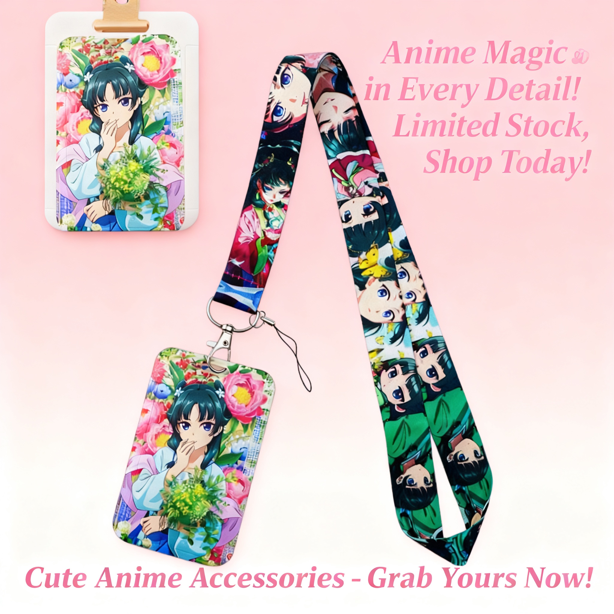 Cute Anime Girl Lanyard Neck S - Women'S Japanese Bags review and price