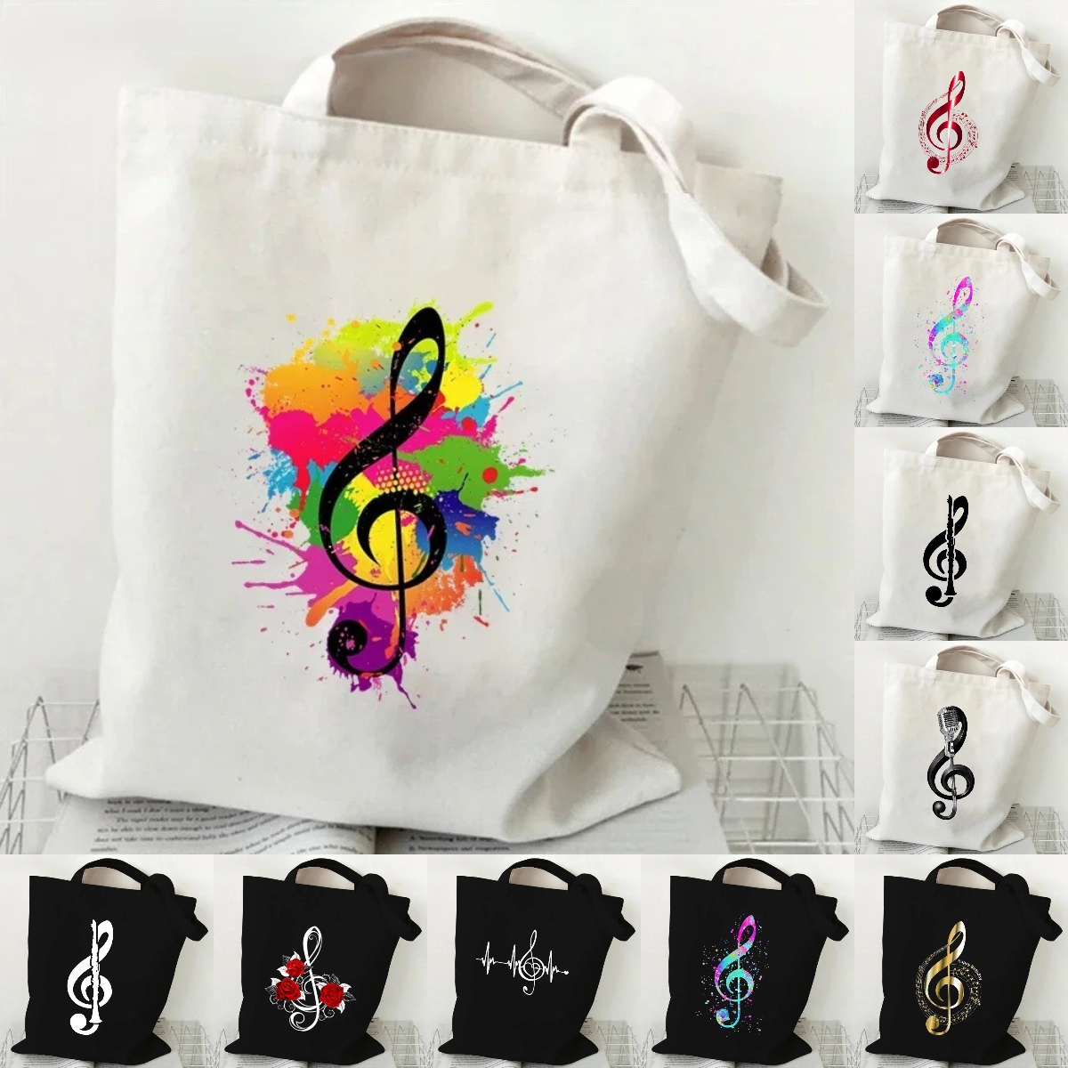 Music Note Heartbeat Printed C - Women Handheld Bags review and price