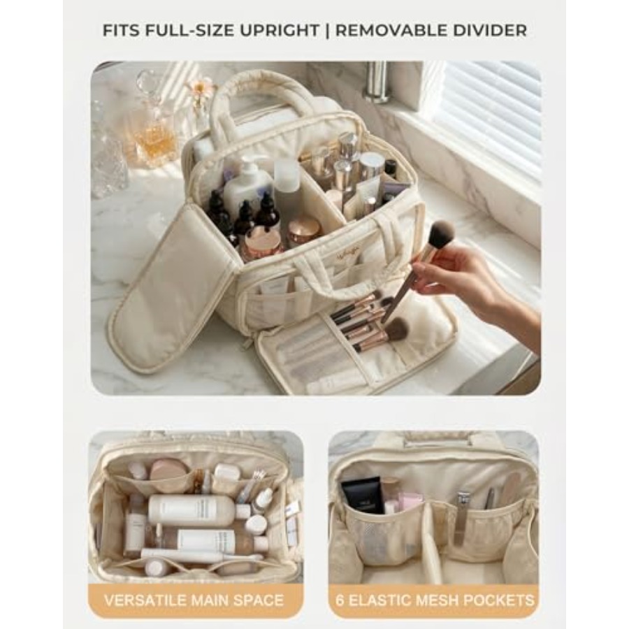 Large Quilted Toiletry Bag for - Women Bags Waterproof review and price