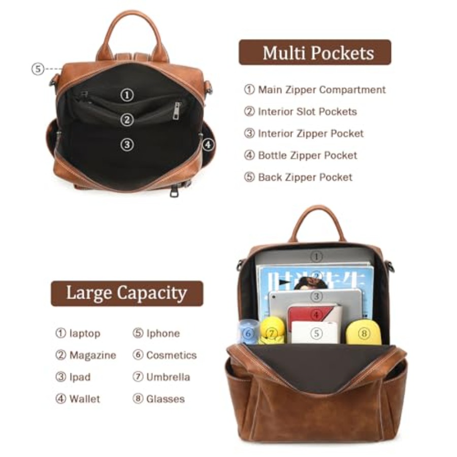 Leather Backpack Purse for Wom - Women'S Work Bags Designer review and price