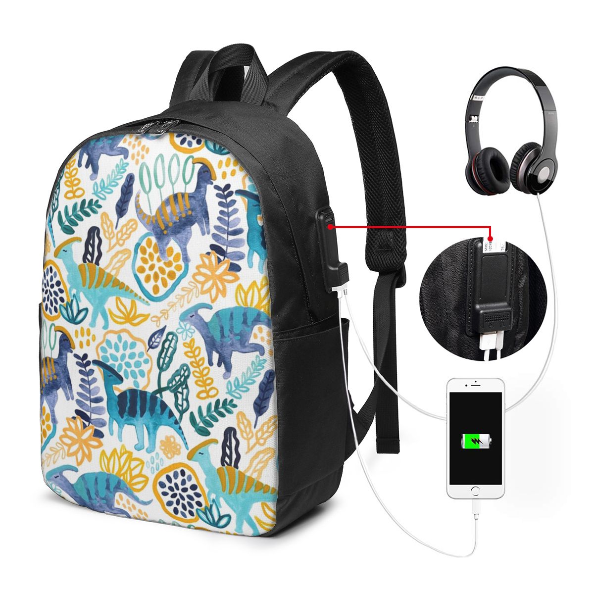 Gouache Parasaurolophuses Back - Womens Backpack review and price