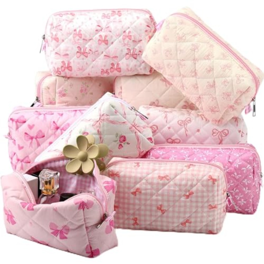 10 Pcs Quilted Makeup Bag Bulk - Woman In Bag review and price
