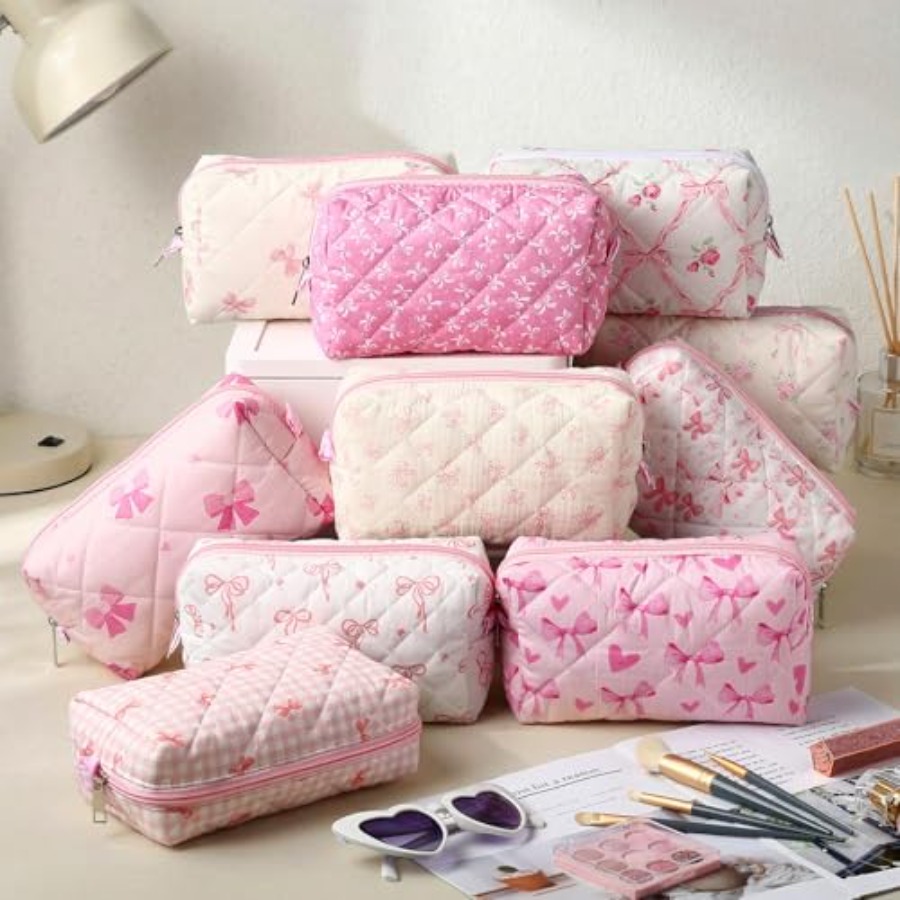 10 Pcs Quilted Makeup Bag Bulk - Woman In Bag review and price