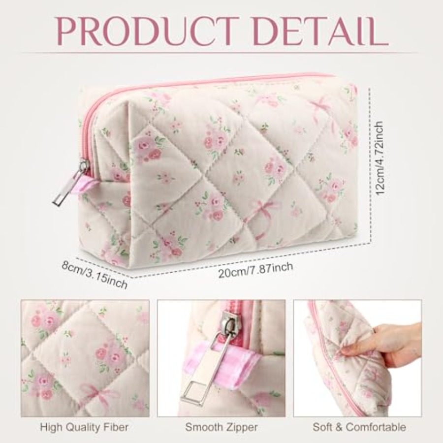 10 Pcs Quilted Makeup Bag Bulk - Woman In Bag review and price