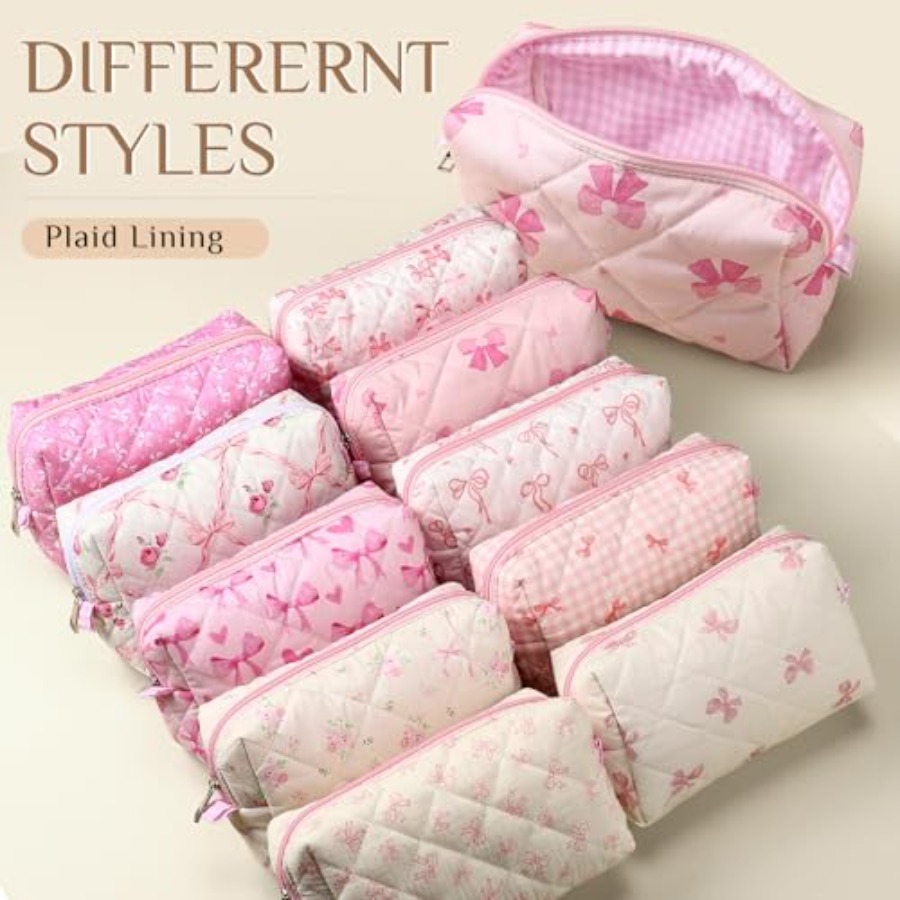 10 Pcs Quilted Makeup Bag Bulk - Woman In Bag review and price